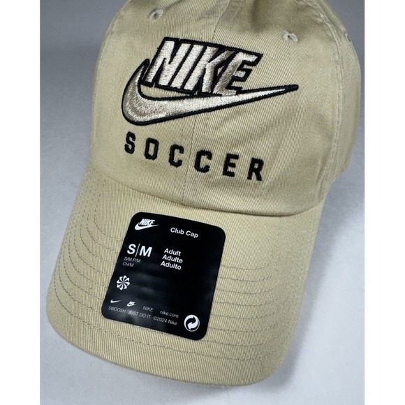 NIKE Club Unstructured Soccer Futura Swoosh Cap Hat Gold Men's S/M *NEW* C11350 - Picture 5 of 6